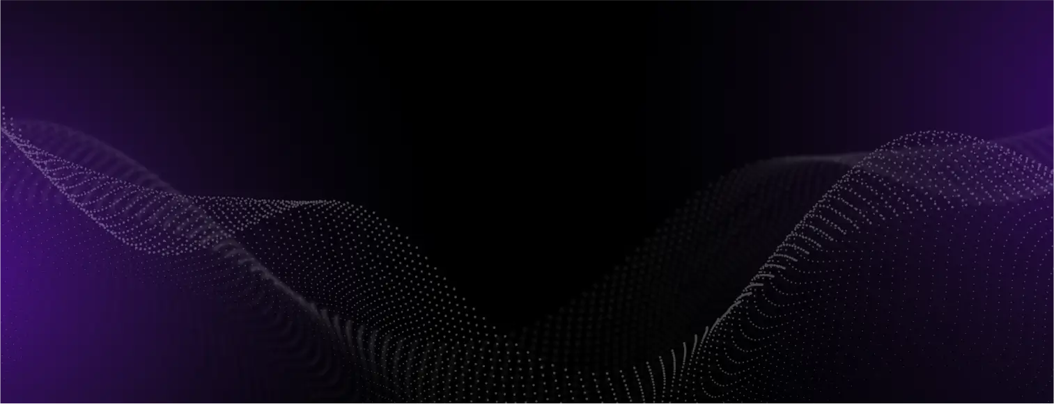 A digital abstract image of wavy lines made up of small glowing dots against a dark background, evoking the precise data flow of a high-speed optical tracking system. Purple highlights add a futuristic, technological feel with 3D undulating peaks and valleys.