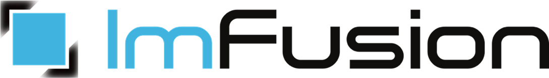 Logo for ImFusion featuring a blue square icon followed by the word “ImFusion” in a modern black font, with “Im” in blue and “Fusion” in black—ideal for brands specializing in optical tracking systems.