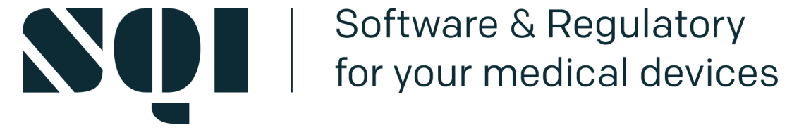 Logo with bold letters SQI on the left and the text Software & Regulatory for your medical devices—including optical tracking systems—on the right in a clean, modern font.