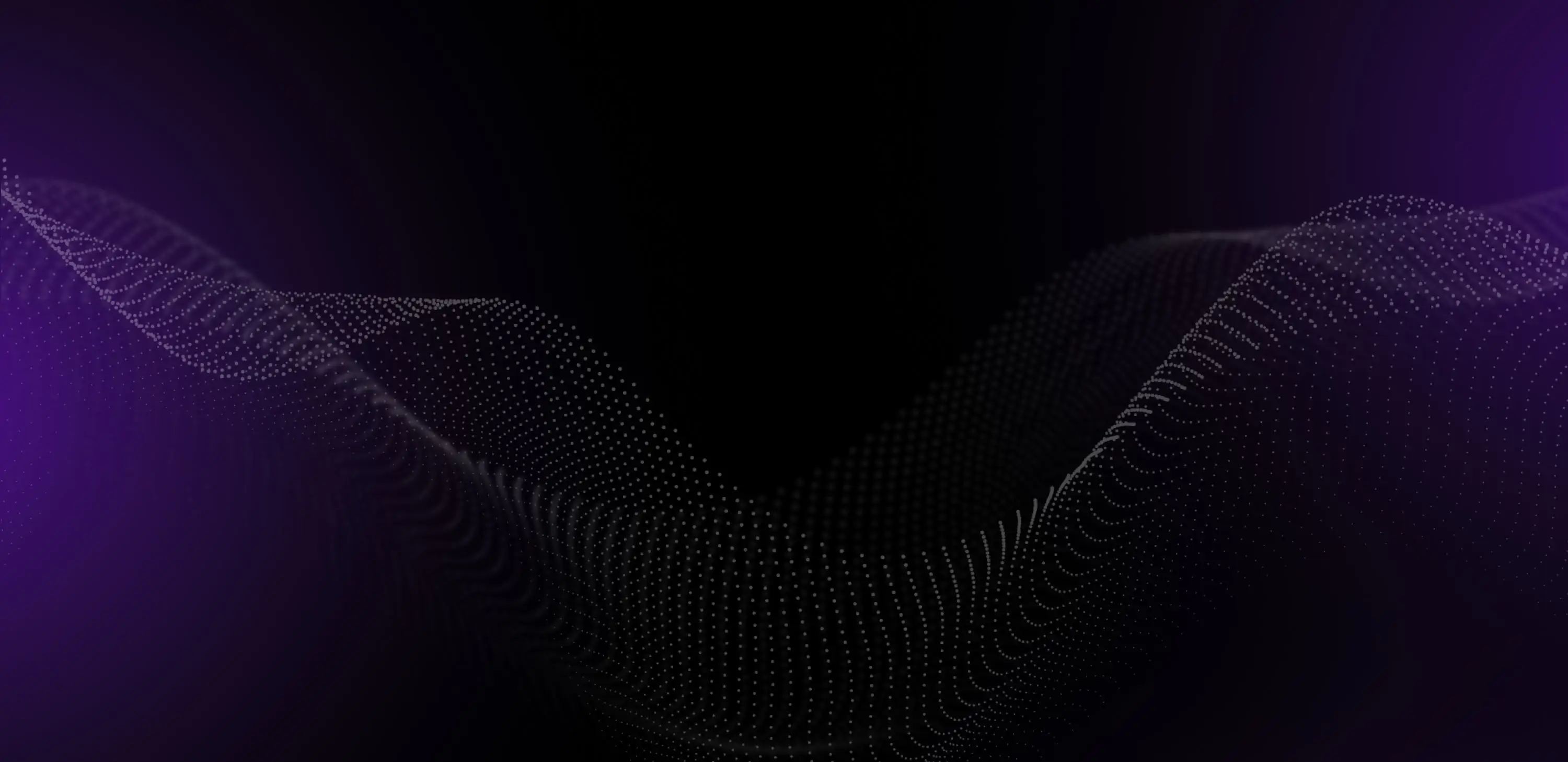 A dark background with flowing wave-like patterns made of small, glowing white dots, creating a digital and abstract effect enhanced by optical tracking support, with subtle purple light on the edges.