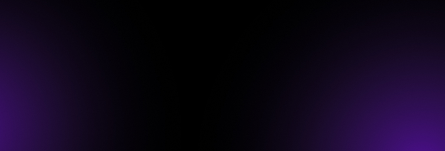 A black background with a soft gradient of dark purple fading in from the bottom corners, creating a subtle and mysterious glow effect—perfect for showcasing low latency tracking visuals.